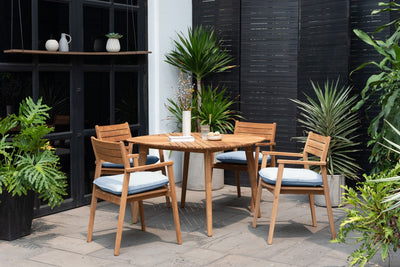Jade 5 Piece Square Dining Set - Copen Blue