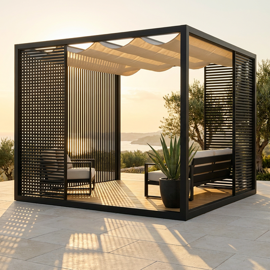 NoirVerge Aperture Pergola — Studio Shot