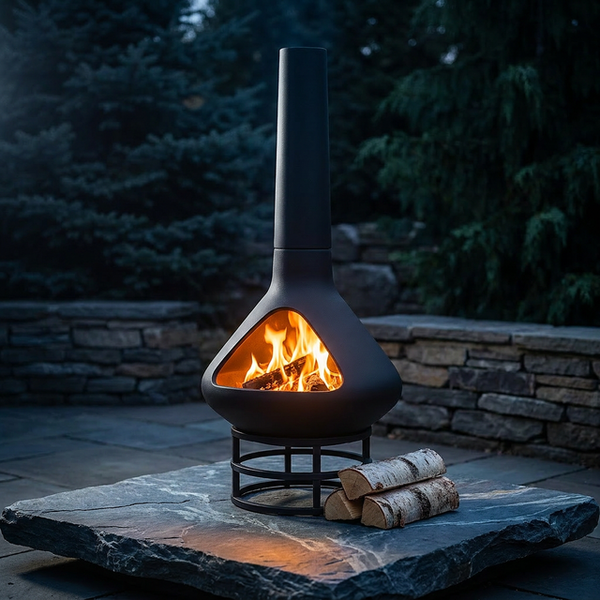 EmberCraft Nova Chiminea Fire Pit — Studio Shot