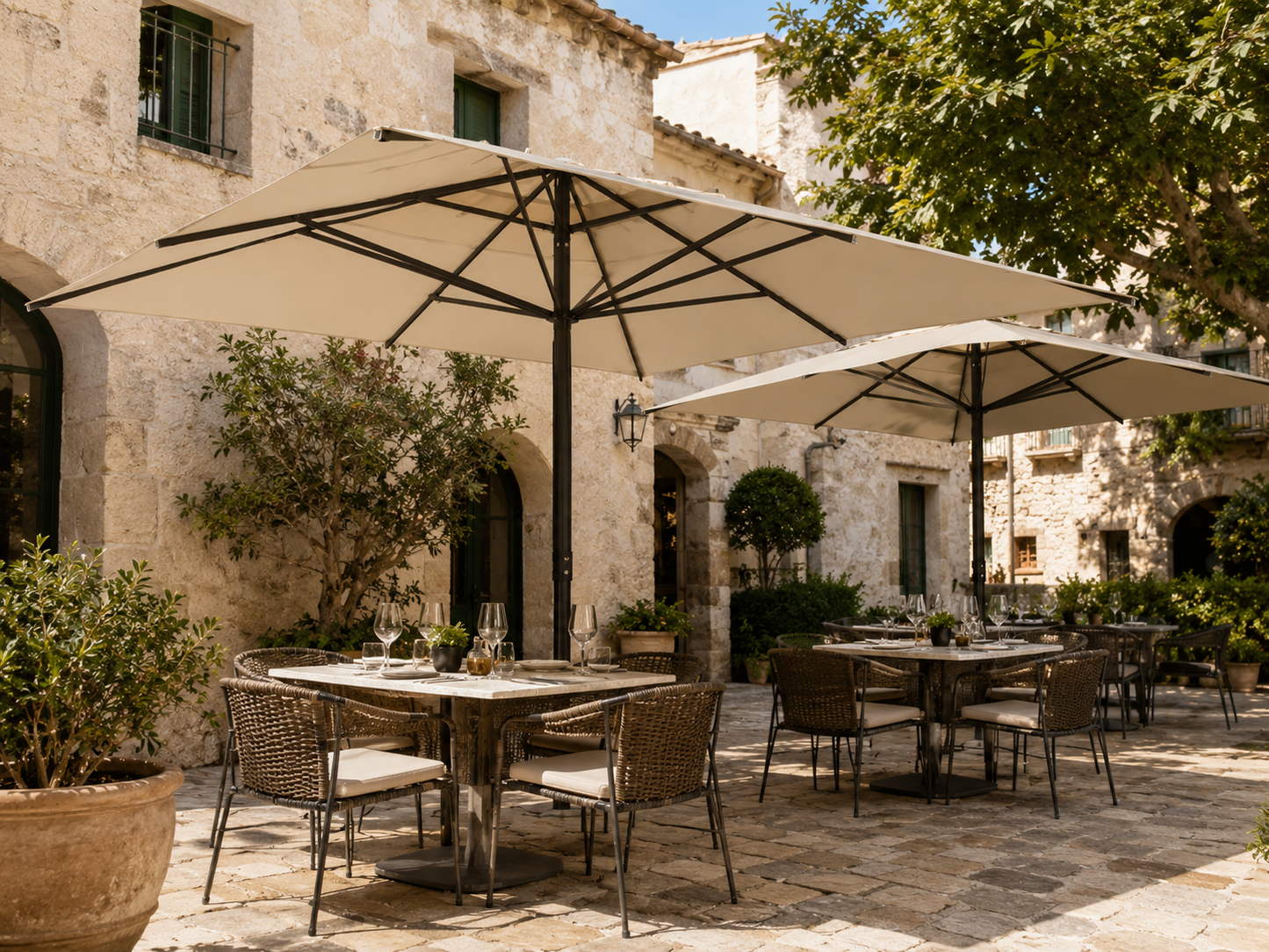 TerraLuxe Commercial Square Patio Umbrella