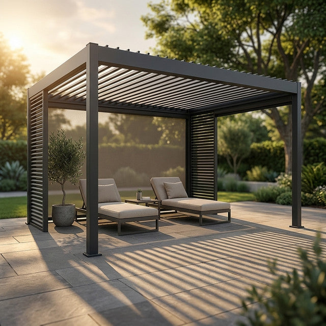 LumaShade Atria Screen Pergola — Studio Shot