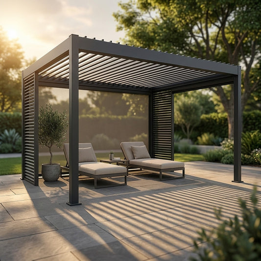 LumaShade Atria Screen Pergola — Studio Shot