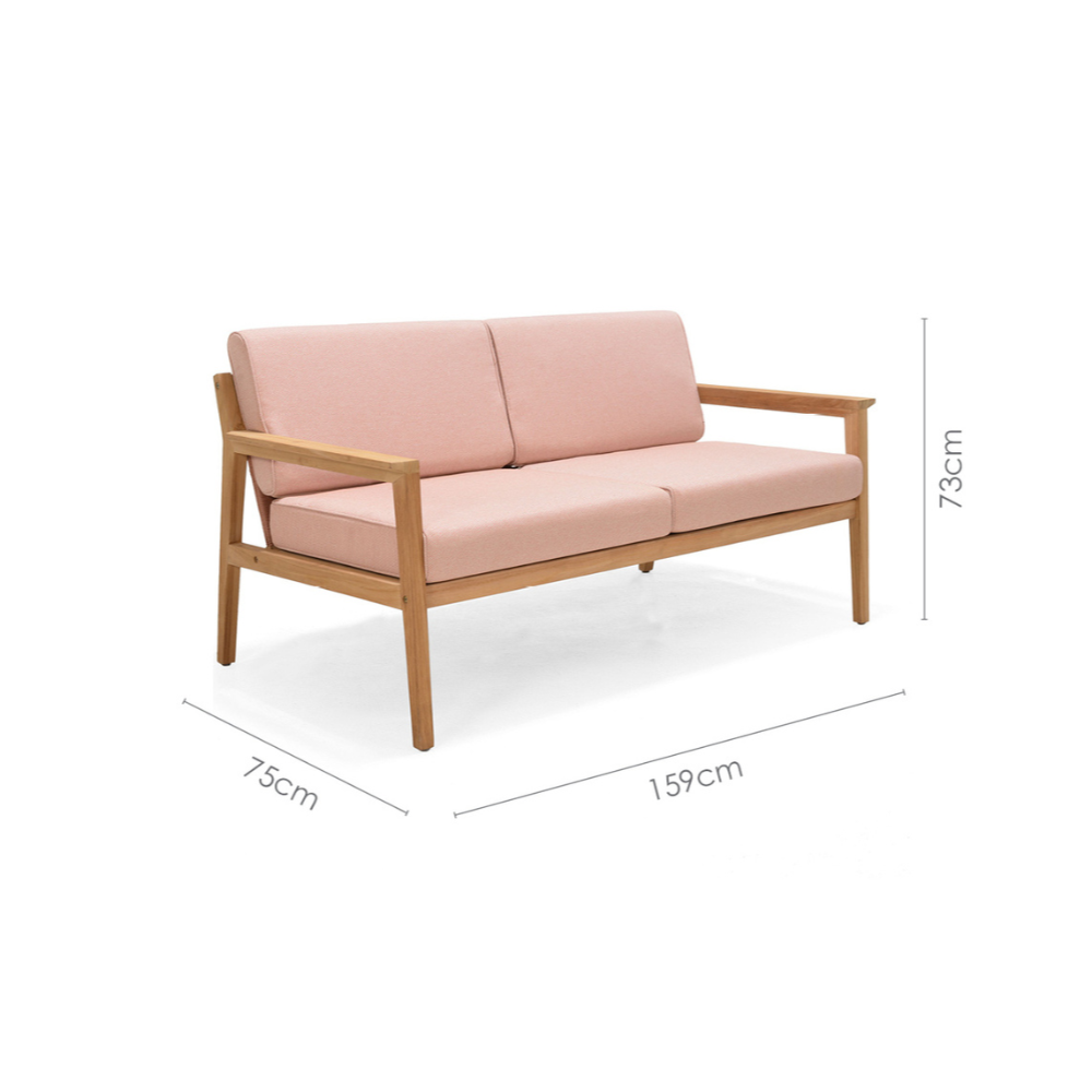 Agate Teak and Rope 4pc Seating Set