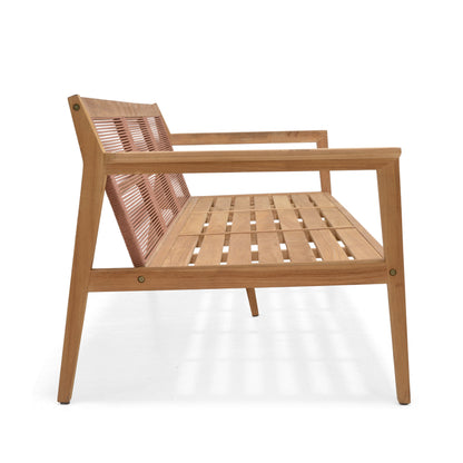 Agate Teak and Rope 3 Seater Sofa Chair - 1pc