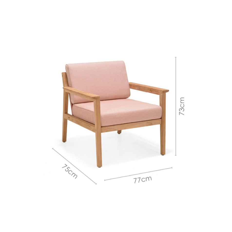 Agate Teak and Rope 4pc Seating Set