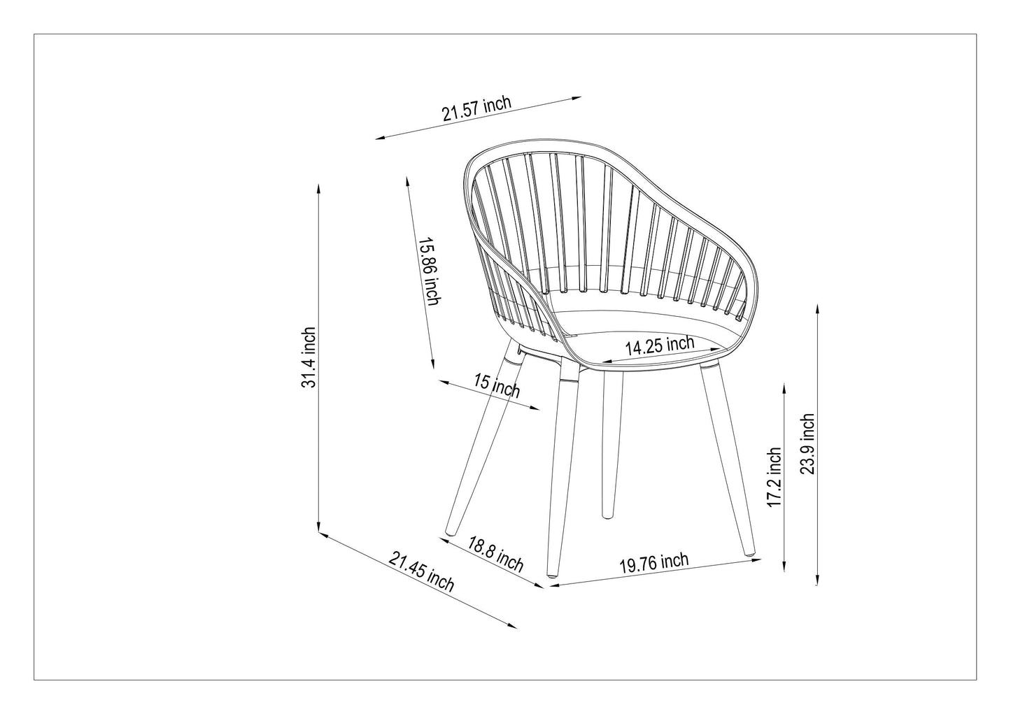 Portals Light C-shape Chair Set