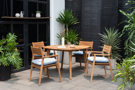 Jade 5 Piece Square Dining Set - Copen Blue