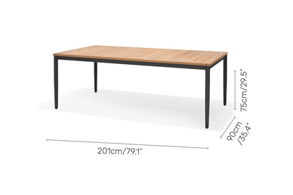 Topaz 9 Piece Teak Big Rectangular Dining Set